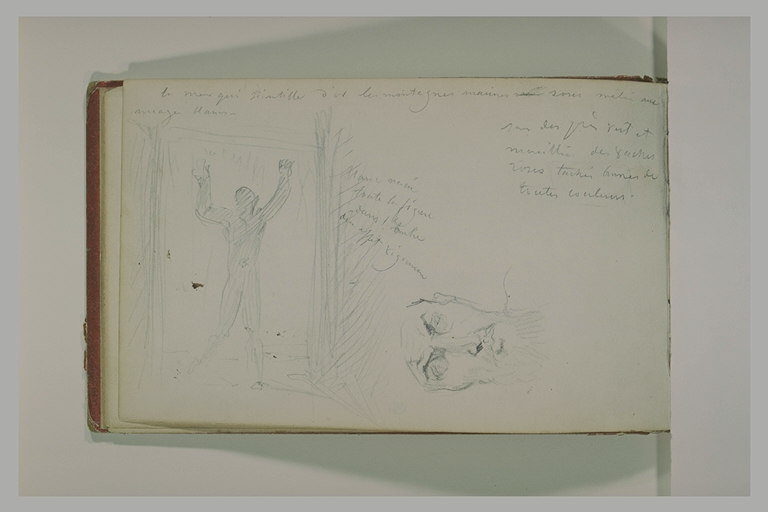 Un homme à contre-jour dans une porte et une tête d'un vieil arabe