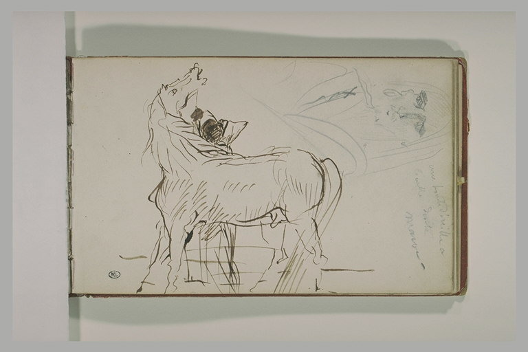 Etude de la tête d'un vieil arabe et d'un cheval