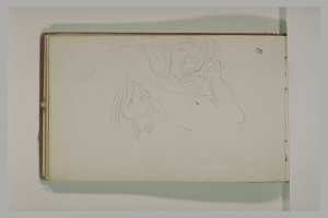 Etudes d'un cheval et d'un arabe allongé