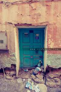 Porte d'une maison abandonnée au vieux Ksar de Béchar