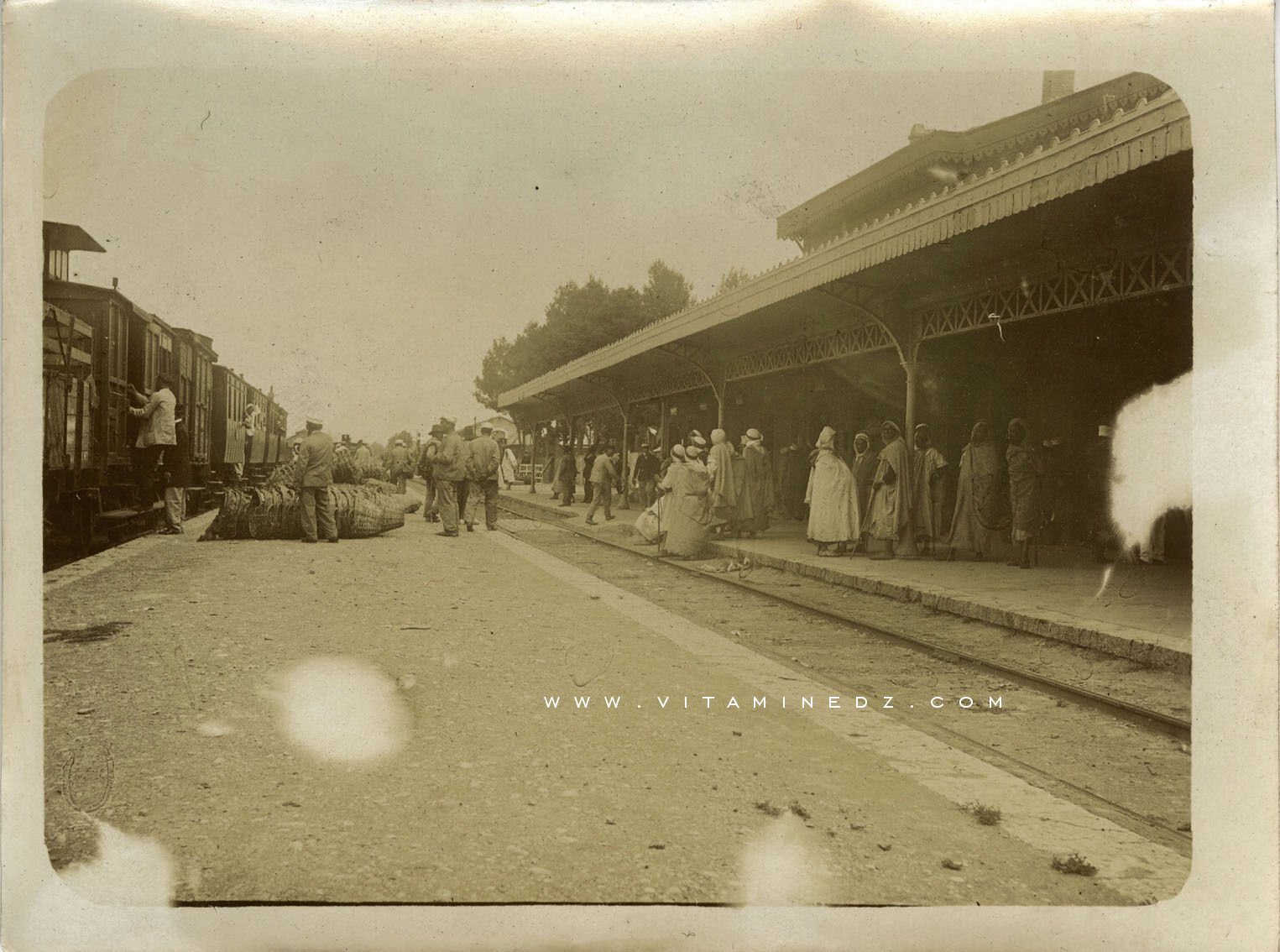 PHOTO RARE : GARE TRAIN TLEMCEN ALGÉRIE - STATION 1910
