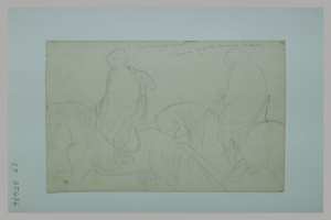 Deux cavaliers se suivant, allant vers la gauche