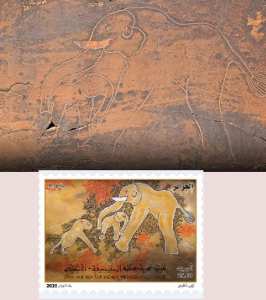 maman éléphante protégeant bébé éléphanteau de la méchante panthère