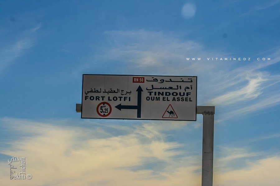 Route vers Fort Lotfi (Oum El Assel, Tindouf)