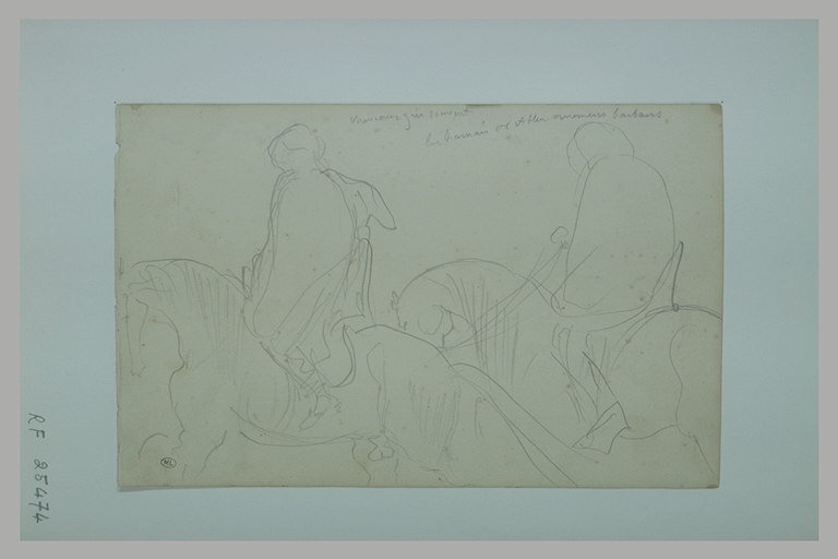 Deux cavaliers se suivant, allant vers la gauche