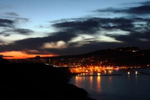 couché de soleil sur le port