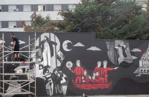 Murale réalisée par Fares yessad dans le cadre de MURAL/LOCAL