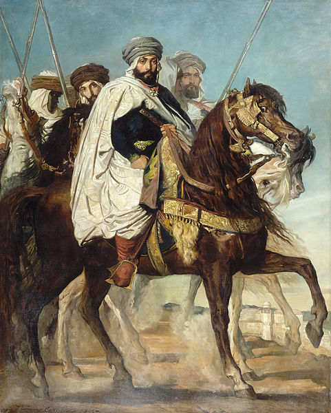 Ali Ben-Hamet, Khalifat de Constantine, chef des Haractas, suivi de son escorte, 1845