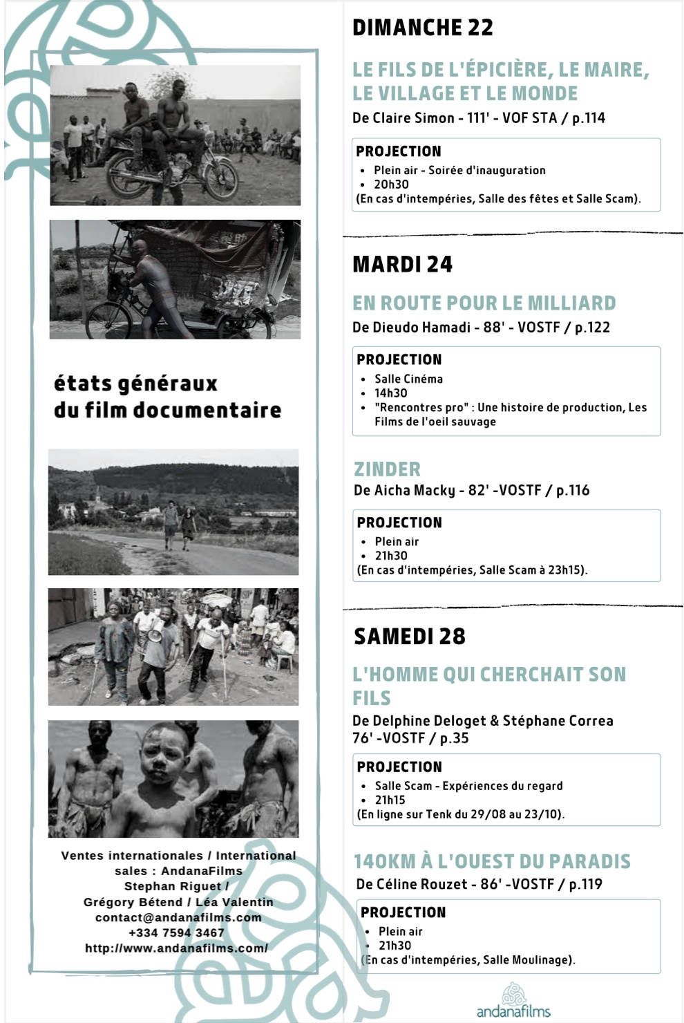 AndanaFilms : un catalogue très présent sur la 33ème édition des États généraux du film documentaire - Lussas :