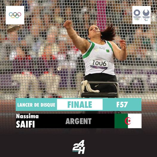 Quatrième #médaille pour l'Algérie , la première en argent aux Jeux #Paralympiques de #Tokyo2020.