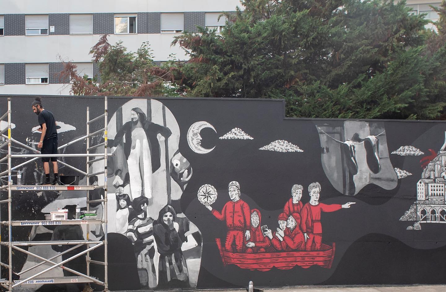 Murale réalisée par Fares yessad dans le cadre de MURAL/LOCAL