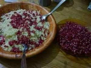 Adhemine ( couscous au  perles  de grenades)
