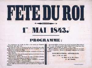 Fête du roi. 1er mai 1843