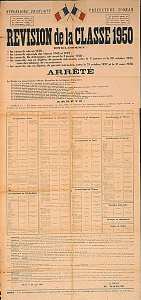 Préfecture d'Oran. Révision de la classe 1950 (...)