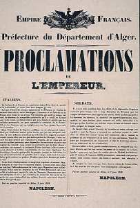 Préfecture du Département d'Alger. Proclamations de l'empereur (')