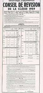 Département d'Orléansville. Conseil de révision de la classe 1959 (...)