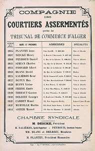 Compagnie des courtiers assermentés près le tribunal de commerce d'Alger