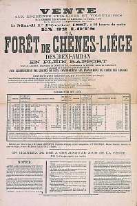 Vente aux enchères (...) le mardi 1er février 1887 (...)de la forêt de chênes-liège des Beni Amran (...)