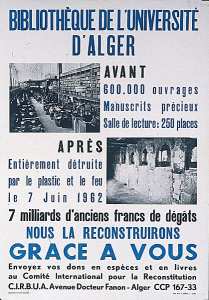 Bibliothèque de l'universite d'Alger. Avant (...) Après (...)