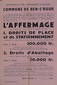 Commune de Ben-S'Rour. (') L'Affermage (...)