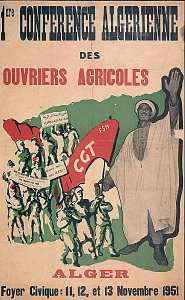 1ere conférence algérienne des ouvriers agricoles. Alger. foyer civique : 11,12,et 13 novembre 1951.