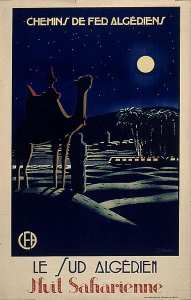 Chemins de fer Algériens. Le Sud Algérien. Nuit saharienne.
