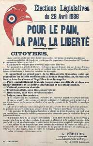 Elections législatives du 26 avril 1936. Pour le pain, la paix, la liberté (...)