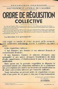 Gouvernement général de l'Algérie. Ordre de réquisition collective (...)
