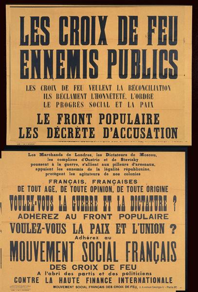 (...) Les Croix de feu ennemis publics. Les Croix de feu veulent la réconciliation (...)