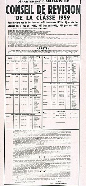 Département d'Orléansville. Conseil de révision de la classe 1959 (...)