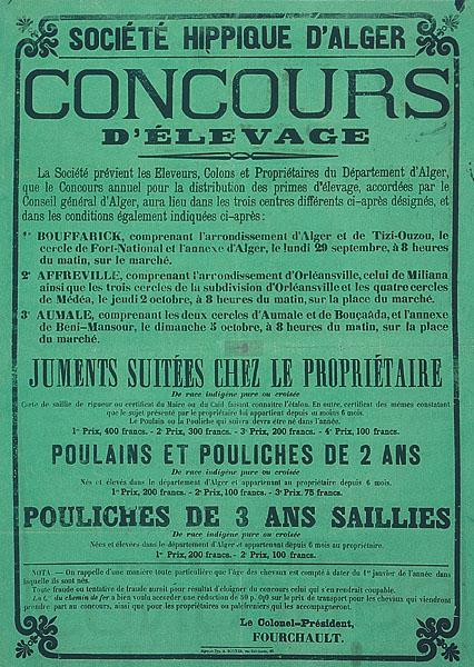 Société hippique d'Alger. Concours d'élevage