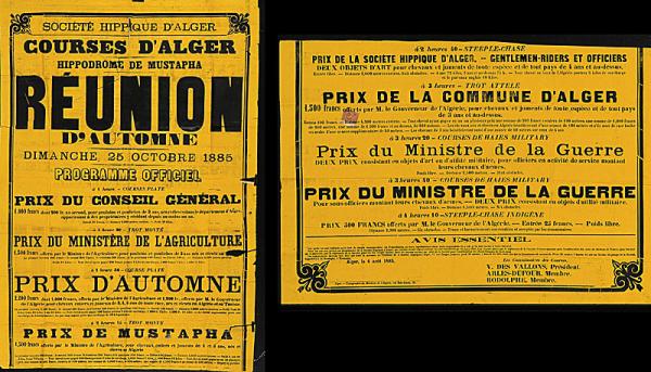 Société hippique d'Alger. Courses d'Alger. Hippodrome de Mustapha. Réunion d'automne (...)