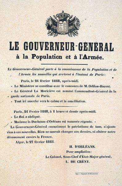 Le Gouverneur Général à la population et à l'armée (...)