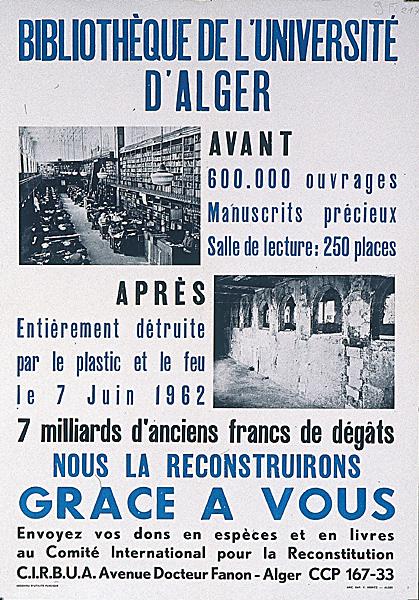 Bibliothèque de l'universite d'Alger. Avant (...) Après (...)