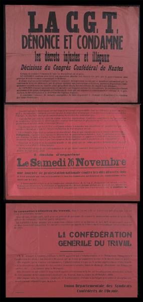 La C.G.T. dénonce et condamne les décrets injustes et illégaux. Décisions du congrès confédéral de Nantes (...)