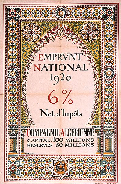 Emprunt national 1920. 6% net d'impôts. Compagnie algérienne (...)
