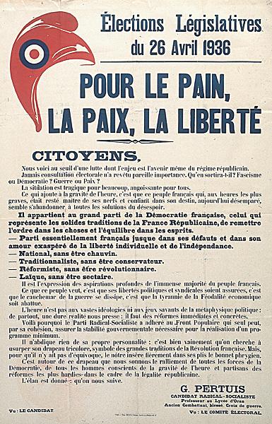 Elections législatives du 26 avril 1936. Pour le pain, la paix, la liberté (...)