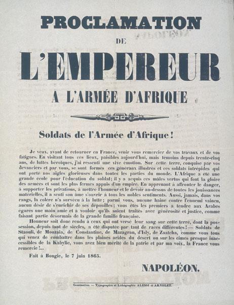 Proclamation de l'empereur à l'armée d'Afrique.