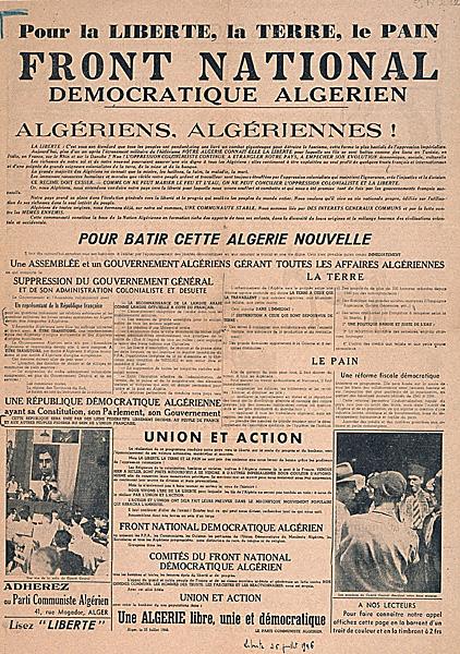 Pour la liberté , la terre, le pain. Front national démocratique Algérien (...)