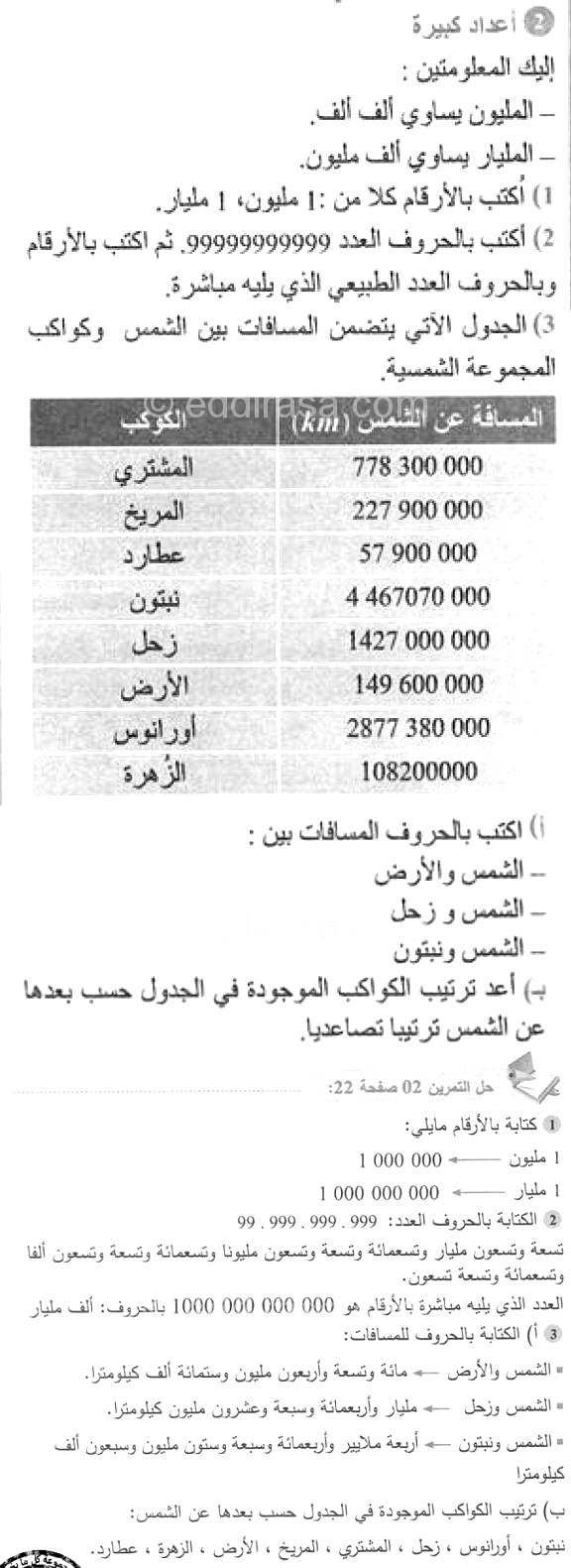حل التمرين 02 صفحة 22 رياضيات السنة الأولى متوسط