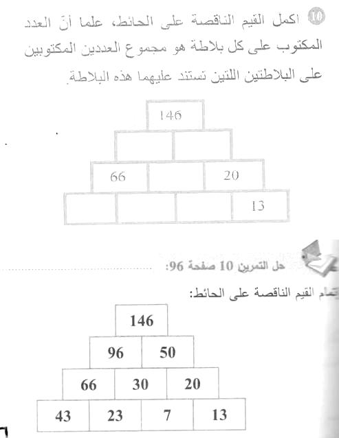 حل التمرين 10 صفحة 96 رياضيات السنة الأولى متوسط