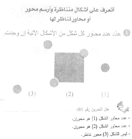 حل التمرين 01 صفحة 208 رياضيات السنة الأولى متوسط
