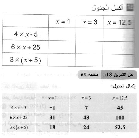 حل التمرين 18 صفحة 63 رياضيات السنة الثانية متوسط
