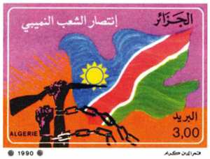 Victoire du peuple namibien (Timbre poste Algérie)