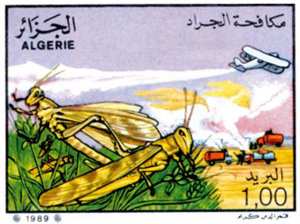 Lutte antiacridienne (Timbre poste Algérie)