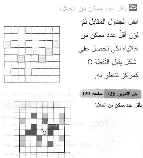 حل التمرين 25 صفحة 130 رياضيات السنة الثانية متوسط