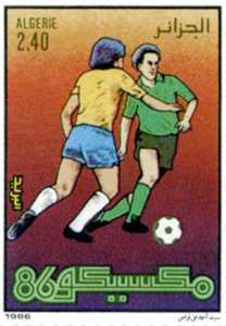 Coupe du monde de football Mexique 1986 (Timbre poste Algérie)