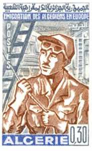 Emigration des Algériens en Europe (Timbre poste Algérie)