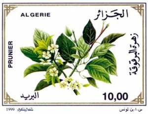 زهور الأشجار المثمرة طابع بريدي الجزائر