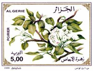 زهور الأشجار المثمرة طابع بريدي الجزائر